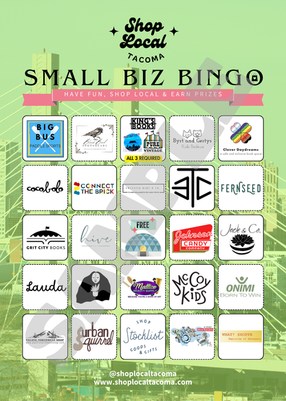 Tacoma Small Biz BINGO Card